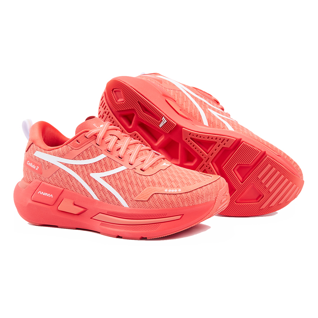 Diadora Cellula 2 — Coral - Hot Coral — Size B — Width 6 — Side View