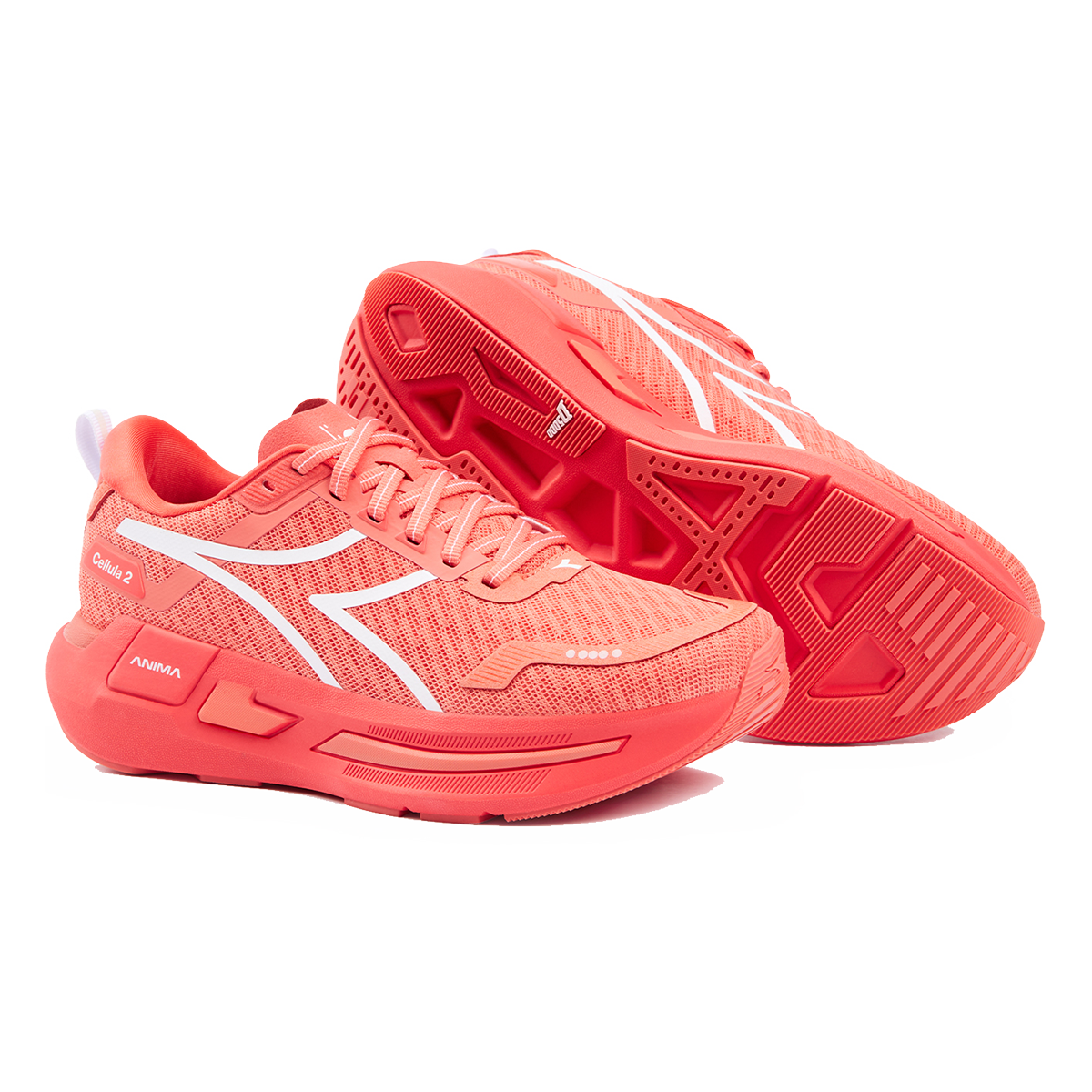 Diadora Cellula 2 — Coral - Hot Coral — Size B — Width 6 — Side View