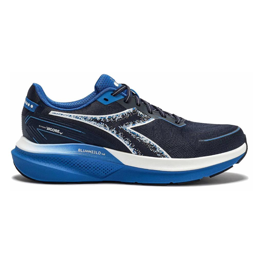 Diadora Mythos Blushield Vigore V — White - Nectarine — Size D — Width 10 — Top View