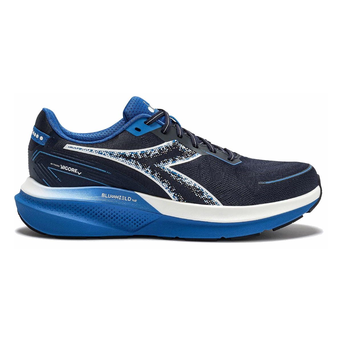Diadora Mythos Blushield Vigore V — White - Nectarine — Size D — Width 10 — Top View
