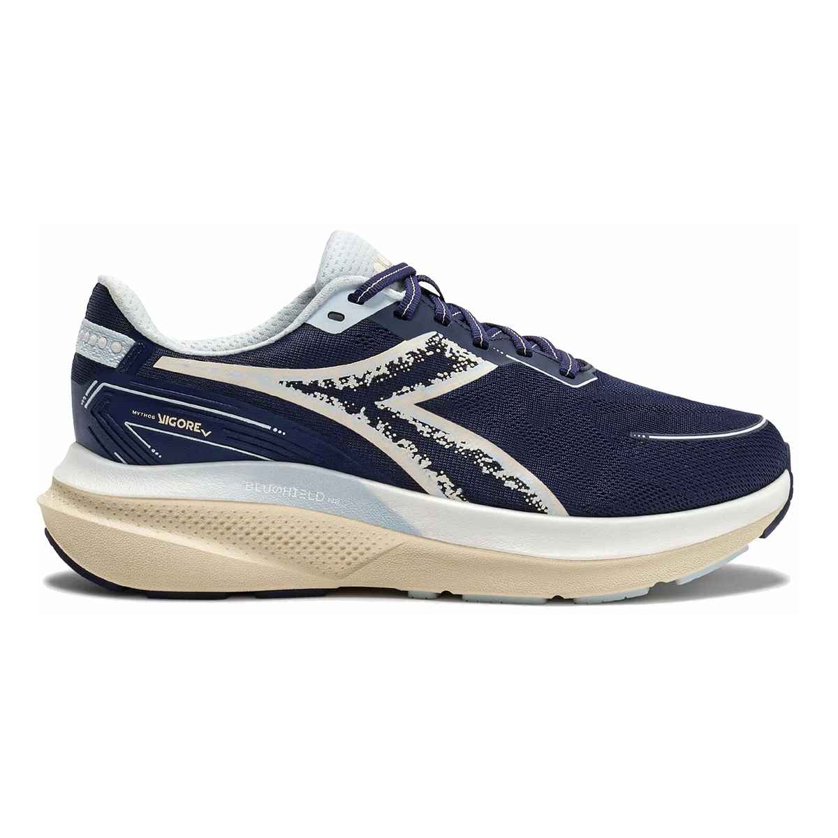 Diadora Mythos Blushield Vigore V — White - Cabbage — Size B — Width 10 — Top View