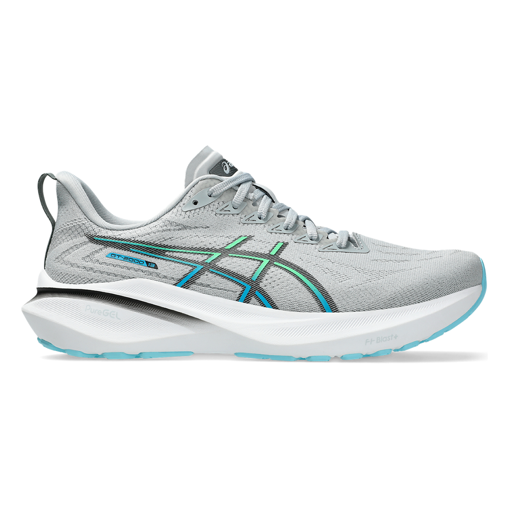 Asics GT 2000 13 — Piedmont Grey - Black — Size D — Width 8 — Front View