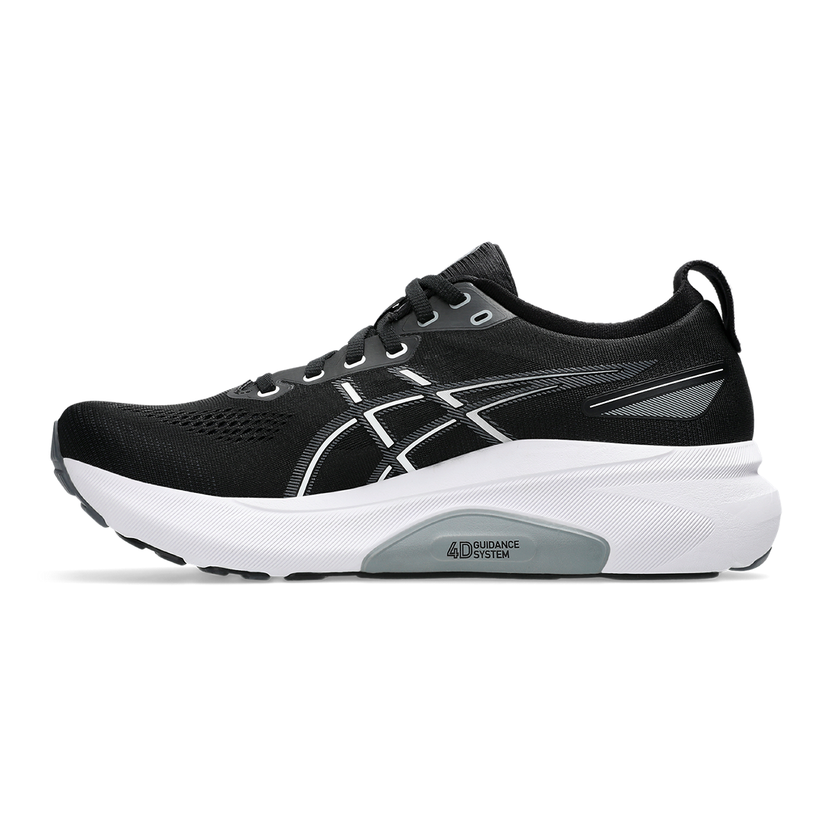 Asics Gel Kayano 31 — Black - White — Size D — Width 7 — Side View