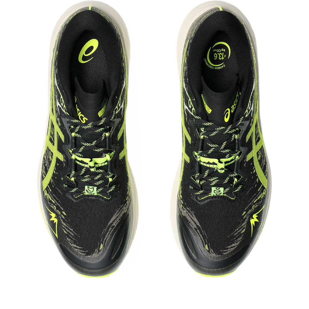 Asics Fuji Lite 5 — Black - Safety Yellow — Size D — Width 9.5 — Back View