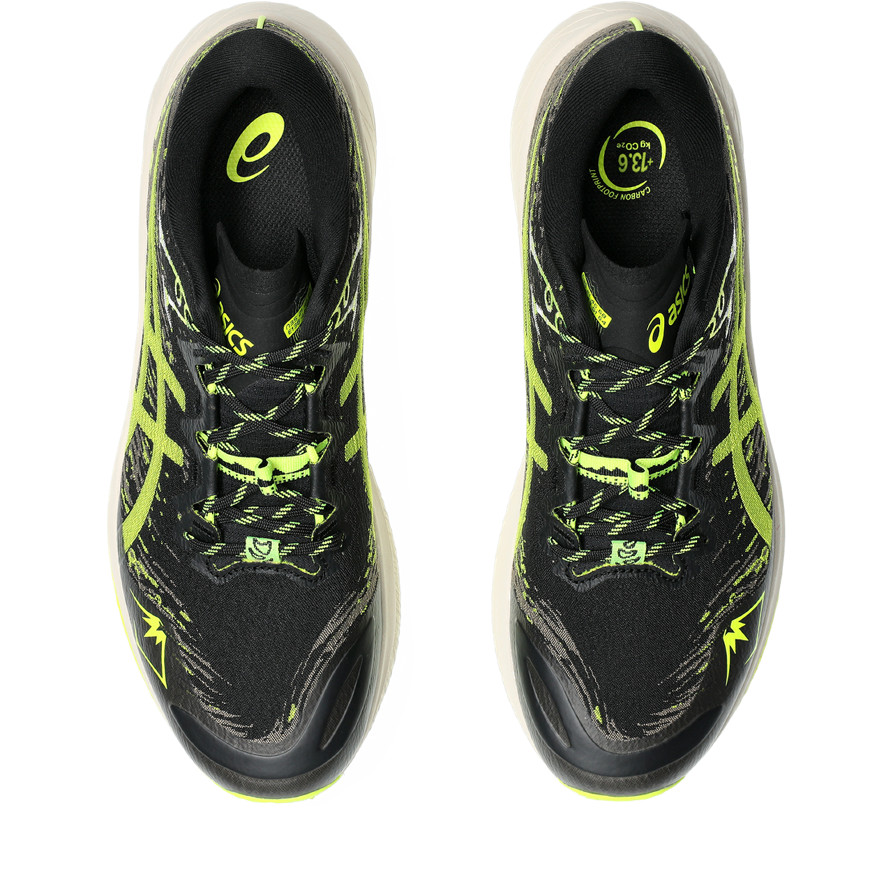 Asics Fuji Lite 5 — Black - Safety Yellow — Size D — Width 9.5 — Back View