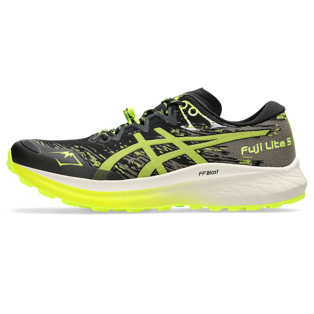 Asics Fuji Lite 5 — Black - Safety Yellow — Size D — Width 9.5 — Lifestyle View