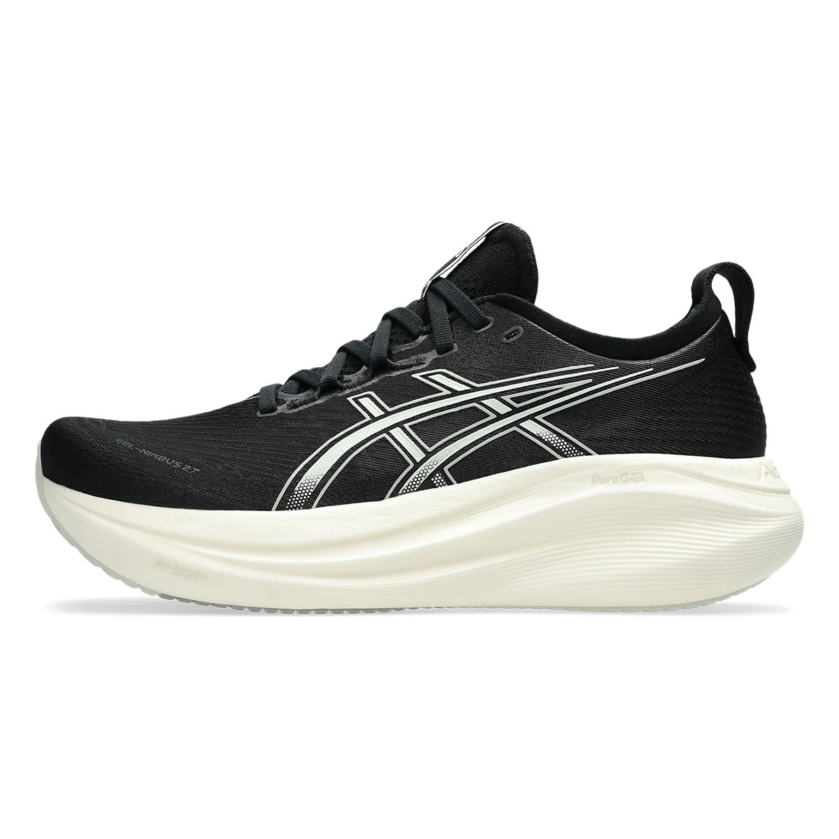 Asics Gel Nimbus 27 Black - Lake Grey — Black - Lake Grey — Size D — Width 6 — Side View