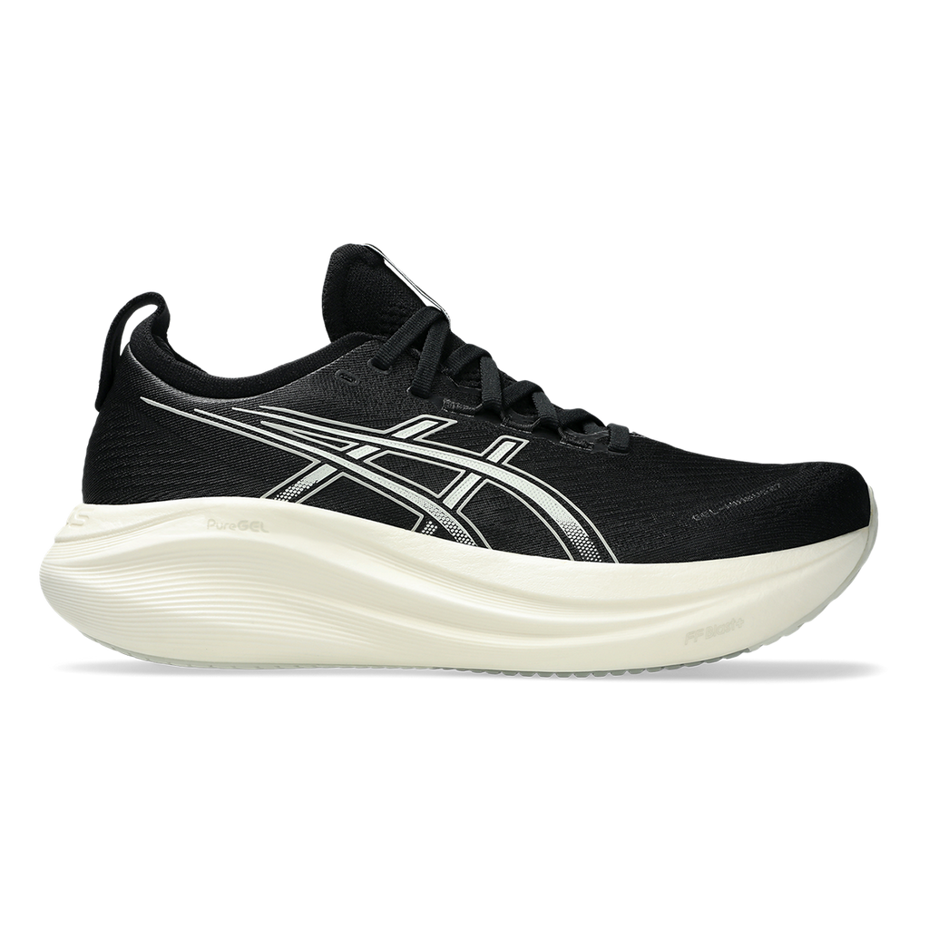 Asics Gel Nimbus 27 Black - Lake Grey — Black - Lake Grey — Size B — Width 5 — Front View