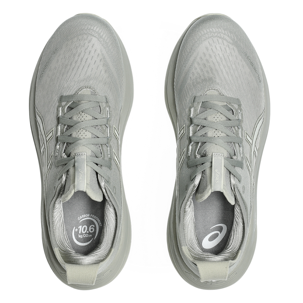 Asics Gel Nimbus 27 Seal Grey - Lake Grey — Seal Grey - Lake Grey — Size D — Width 6 — Back View