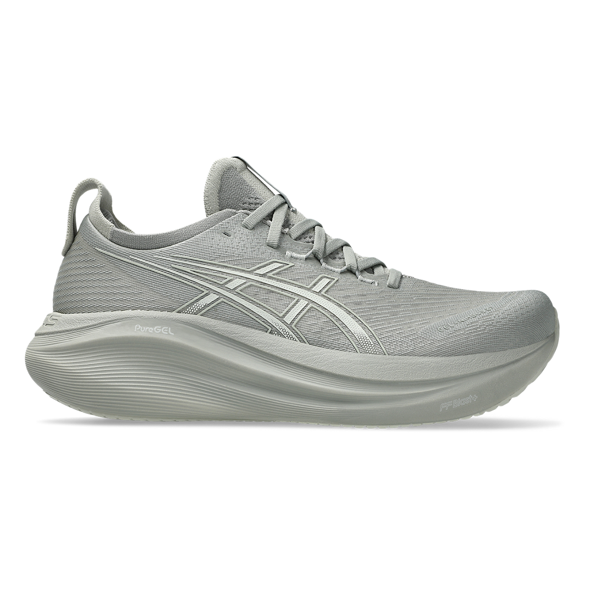 Asics Gel Nimbus 27 Seal Grey - Lake Grey — Seal Grey - Lake Grey — Size D — Width 6 — Front View