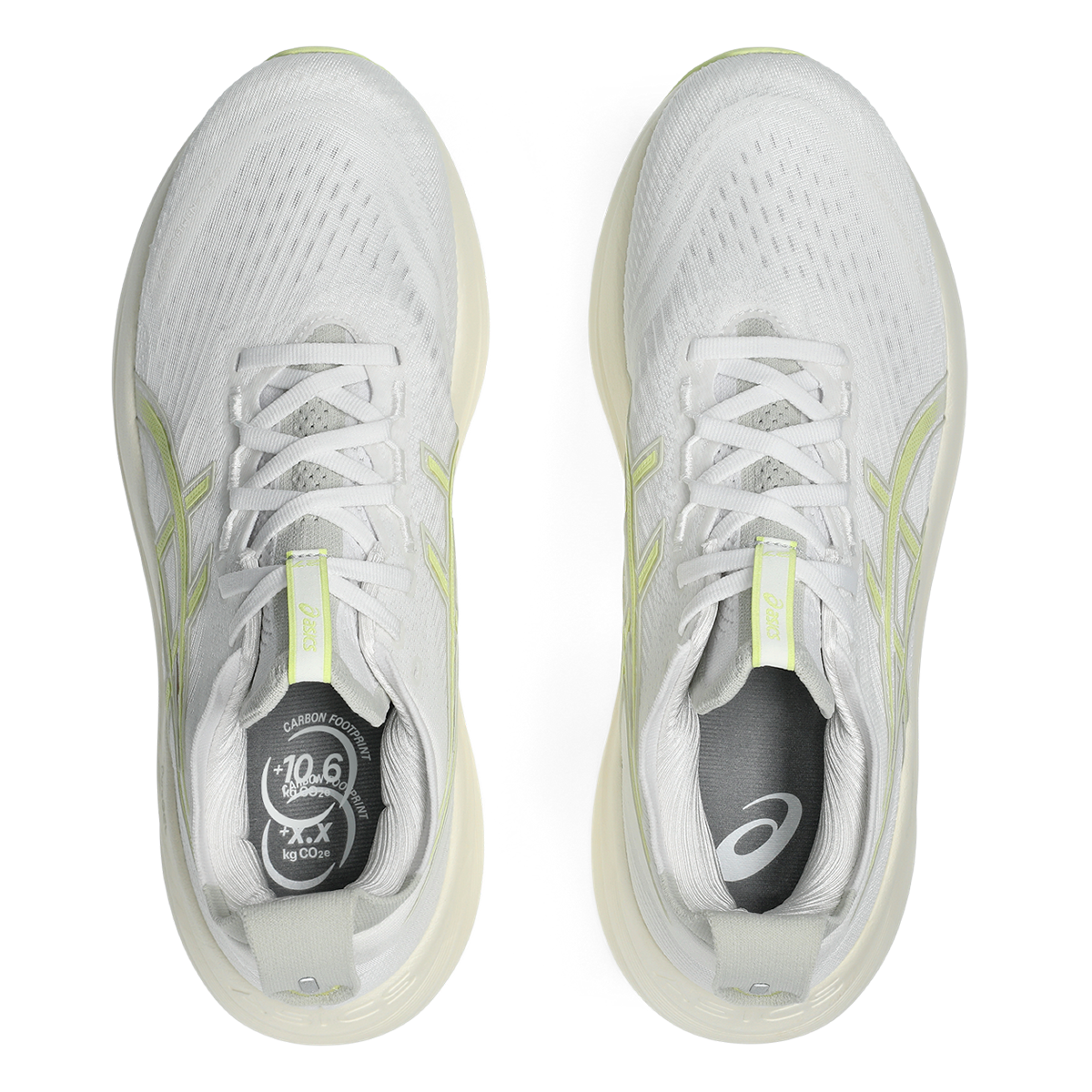 Asics Gel Nimbus 27 White - Huddle Yellow — White - Huddle Yellow — Size D — Width 6 — Back View