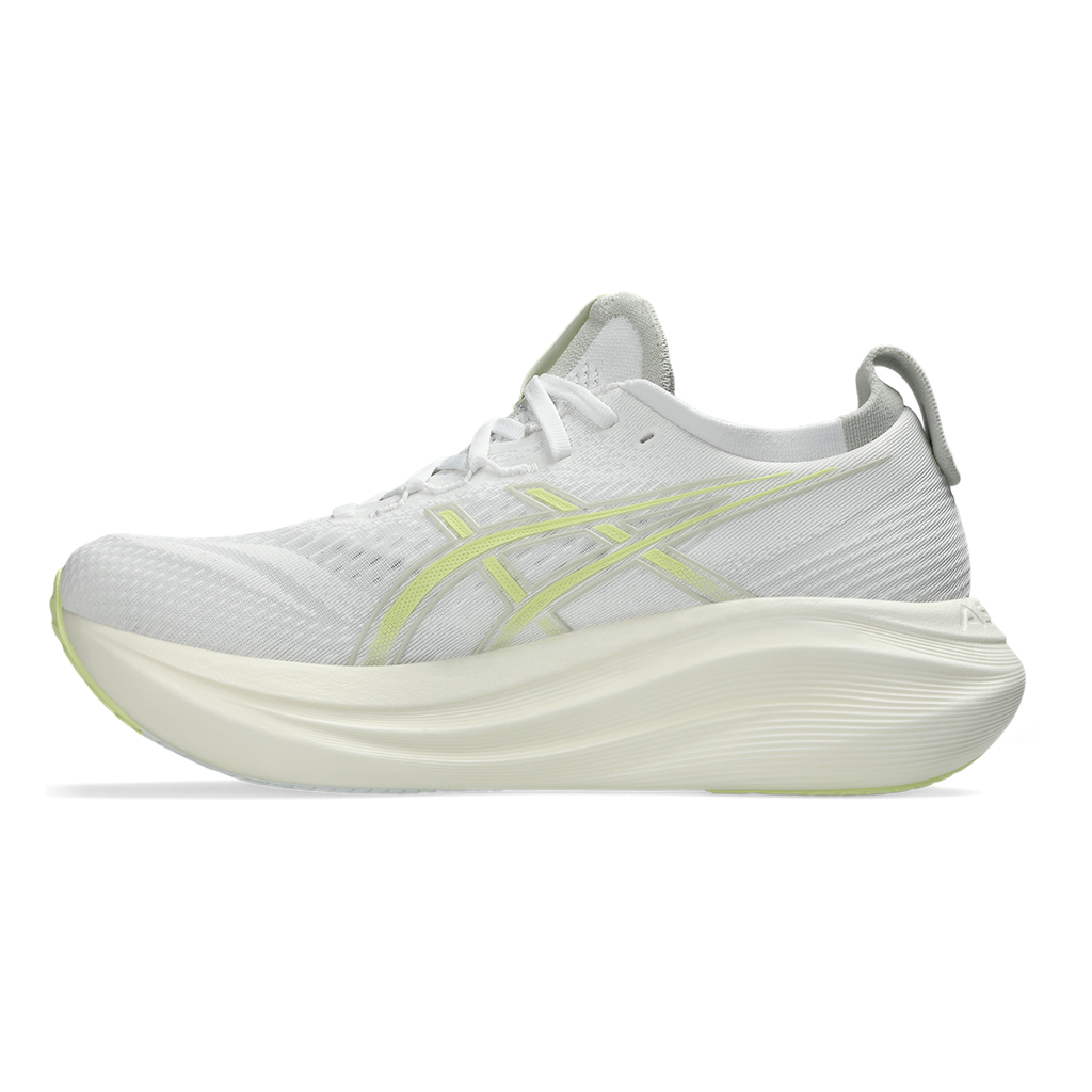 Asics Gel Nimbus 27 White - Huddle Yellow — White - Huddle Yellow — Size D — Width 6 — Side View