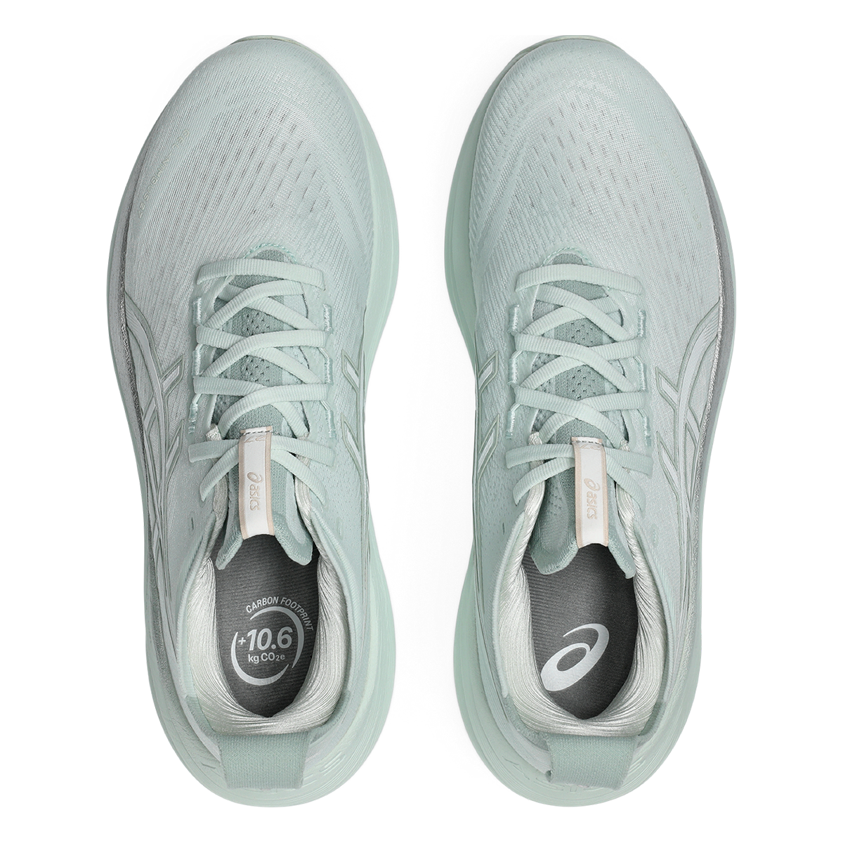 Asics Gel Nimbus 27 Pure Aqua - White — Pure Aqua - White — Size D — Width 6 — Back View