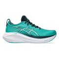Asics Gel Nimbus 27 Wave Teal - Saxon Green — Wave Teal - Saxon Green — Size D — Width 6 — Front View