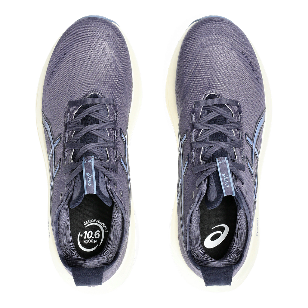 Asics Gel Nimbus 27 Indigo Fog - Denim Blue — Indigo Fog - Denim Blue — Size D — Width 6 — Back View