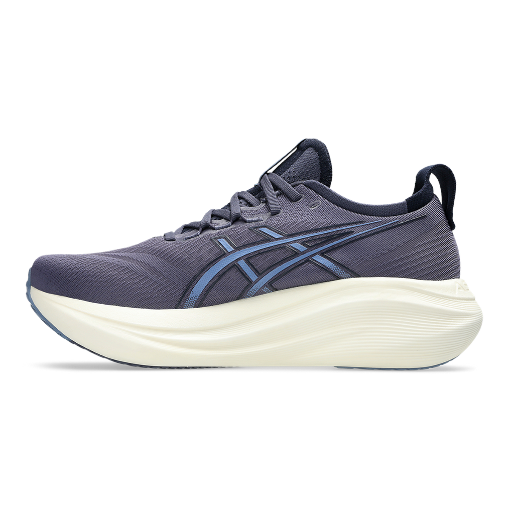 Asics Gel Nimbus 27 Indigo Fog - Denim Blue — Indigo Fog - Denim Blue — Size D — Width 6 — Side View