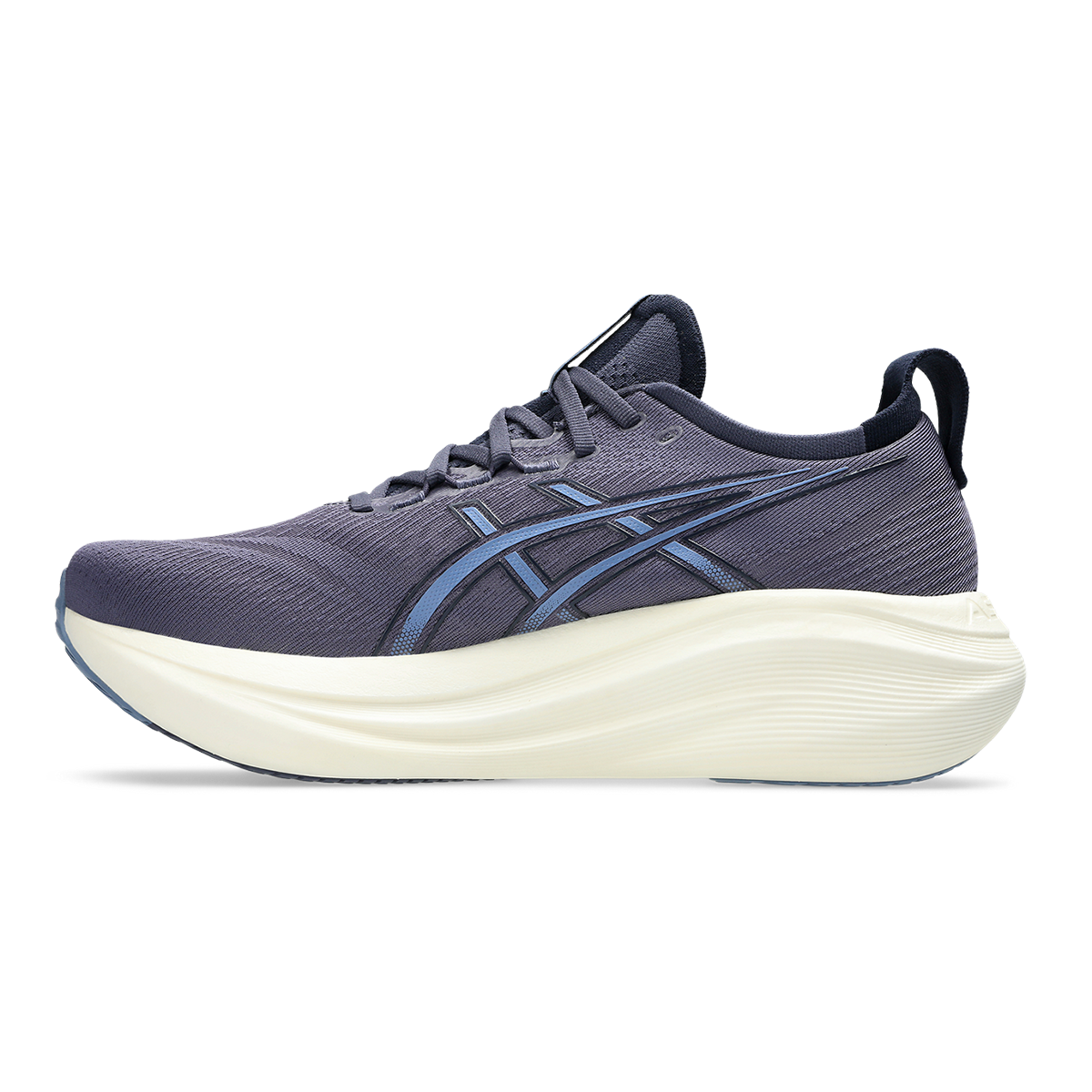 Asics Gel Nimbus 27 Indigo Fog - Denim Blue — Indigo Fog - Denim Blue — Size D — Width 6 — Side View