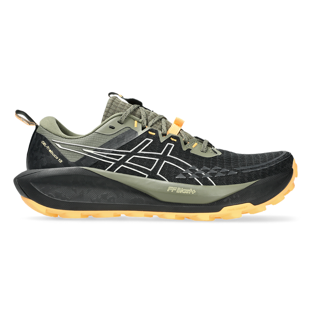Asics Gel Trabuco 13 — Black - Cream — Size D — Width 10.5 — Front View