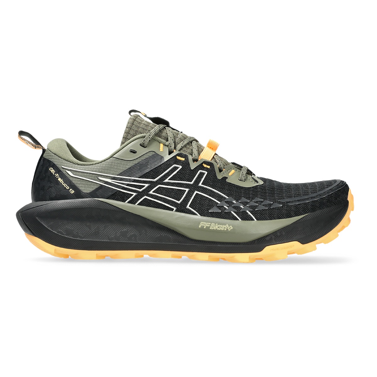 Asics Gel Trabuco 13 — Black - Cream — Size D — Width 10.5 — Front View