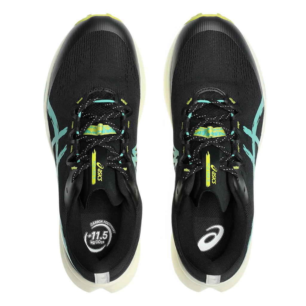 Asics Fuji Lite 6 — Black - Aurora Green — Size D — Width 10 — Back View