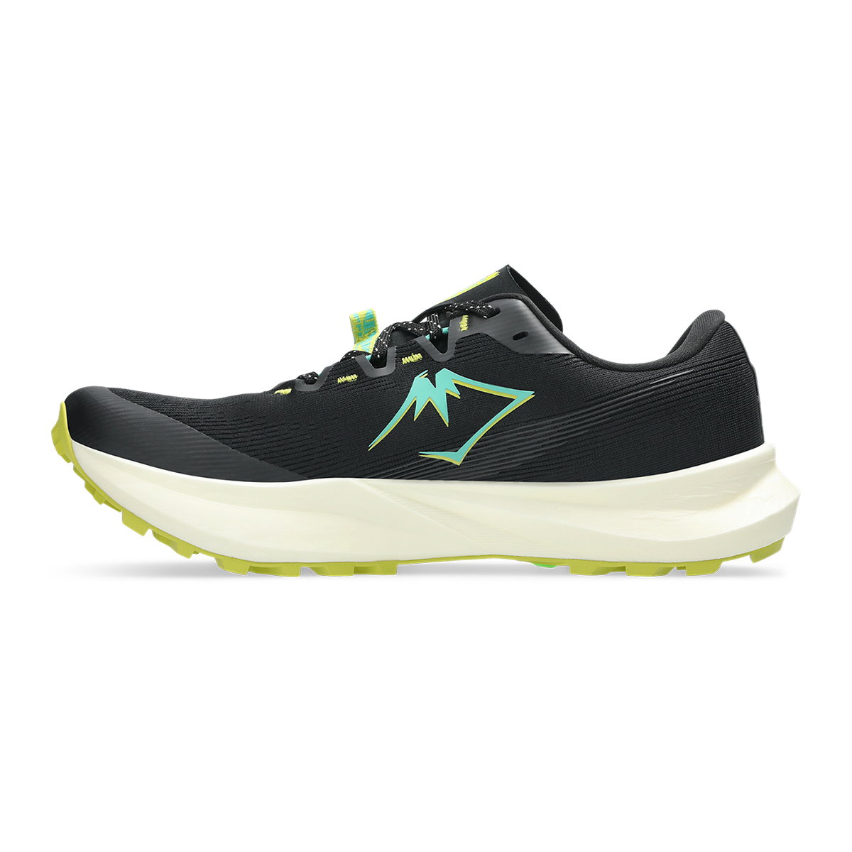 Asics Fuji Lite 6 — Black - Aurora Green — Size D — Width 10 — Side View