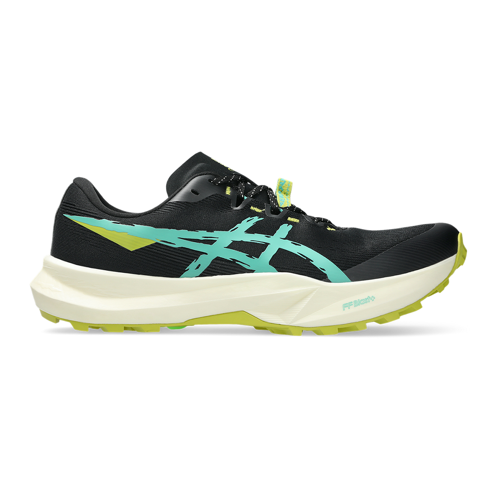 Asics Fuji Lite 6 — Black - Aurora Green — Size D — Width 10 — Front View