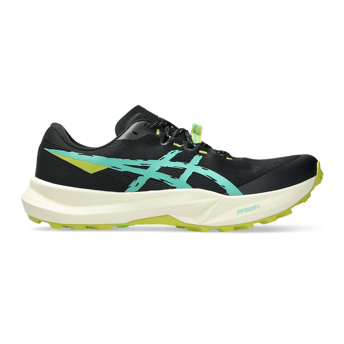 Asics Fuji Lite 6 — Black - Aurora Green — Size D — Width 10 — Front View