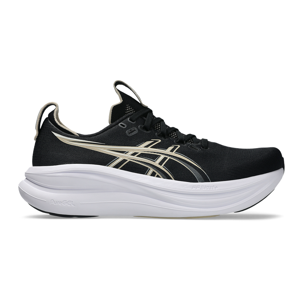 Asics Gel Nimbus 28 — Black - Graphite Grey — Size D — Width 10 — Detail View