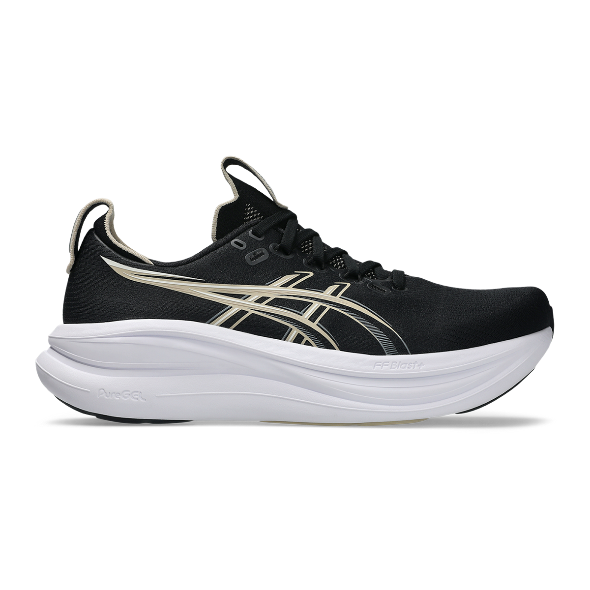 Asics Gel Nimbus 28 — Black - Graphite Grey — Size D — Width 10 — Detail View
