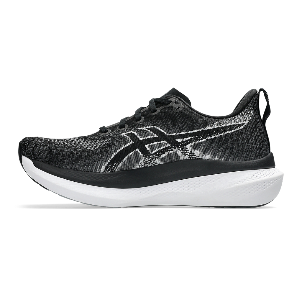 Asics Glideride Max 2 — Black - White — Size 2E — Width 10 — Side View