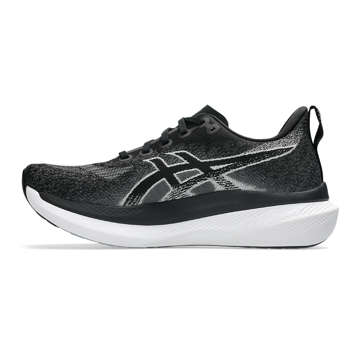Asics Glideride Max 2 — Black - White — Size 2E — Width 10 — Side View