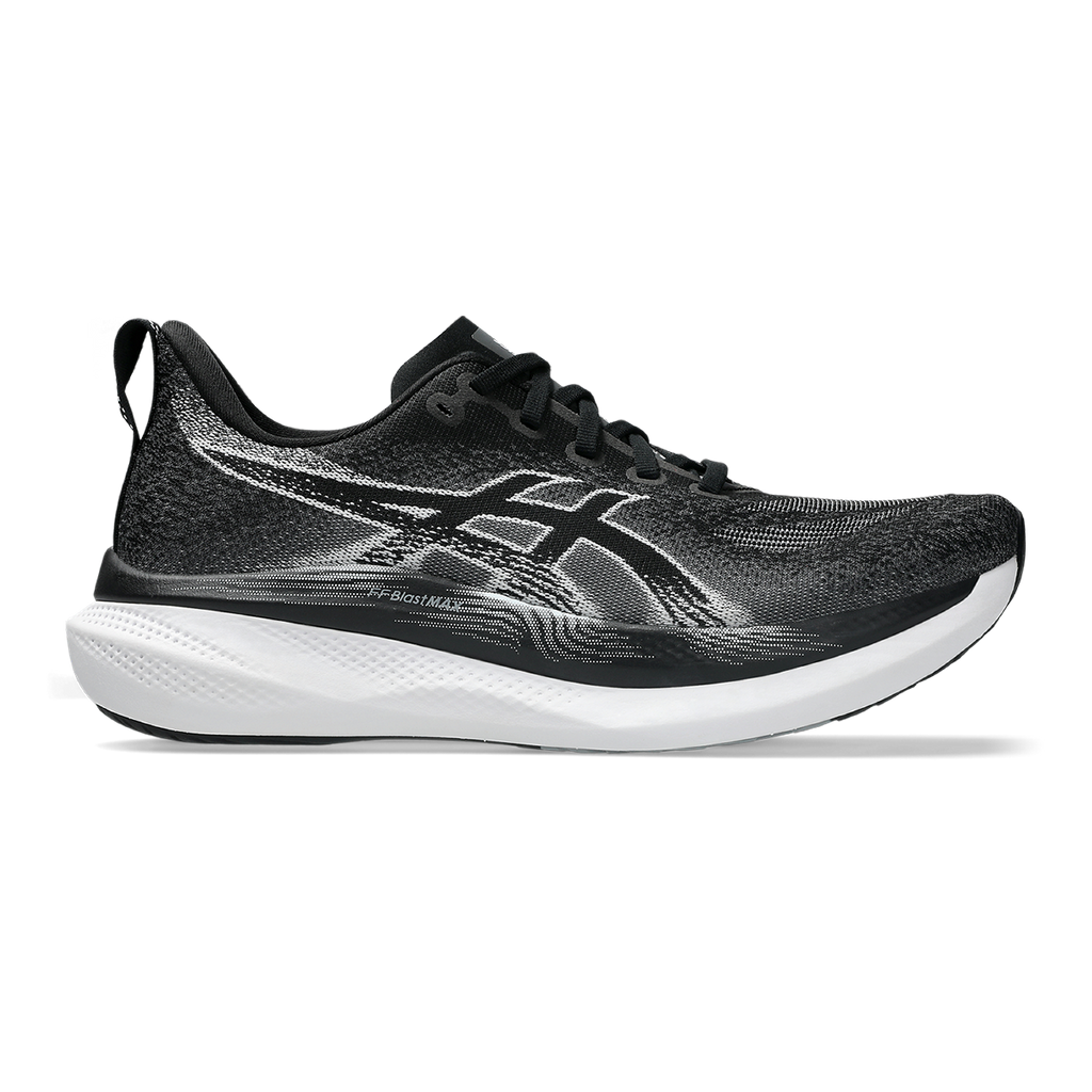 Asics Glideride Max 2 — Black - White — Size 2E — Width 10 — Front View