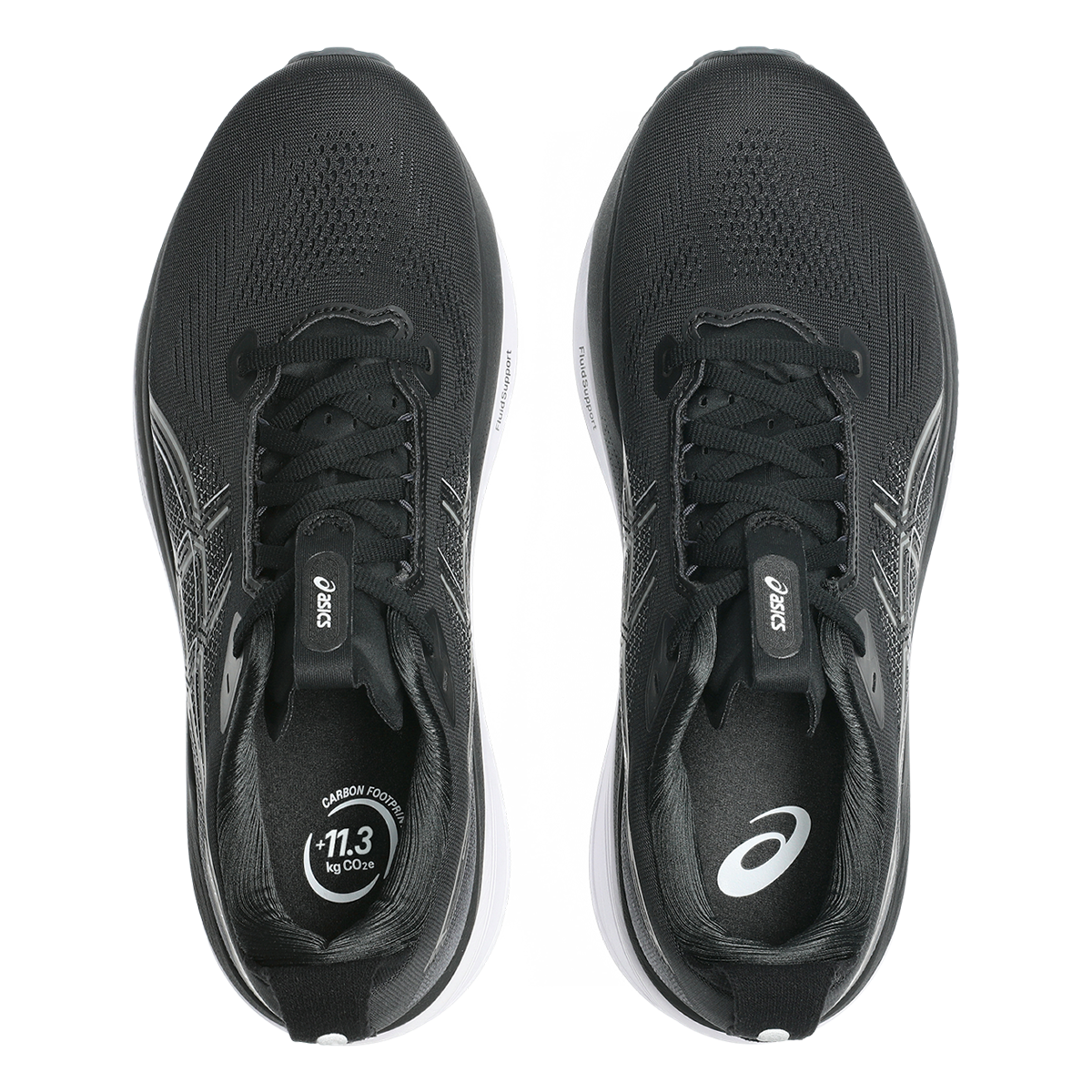 Asics Gel Kayano 33 — Black - White — Size D — Width 10 — Back View