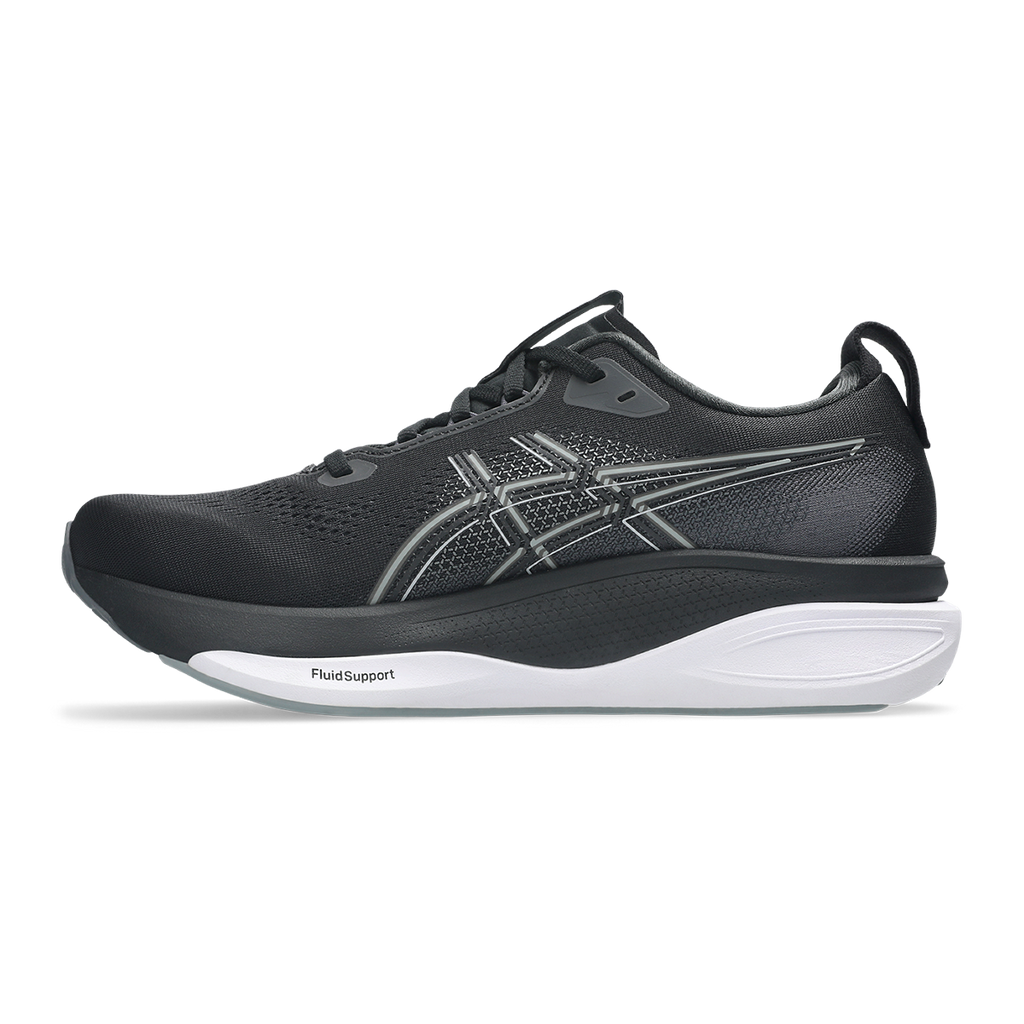 Asics Gel Kayano 33 — Black - White — Size D — Width 10 — Side View