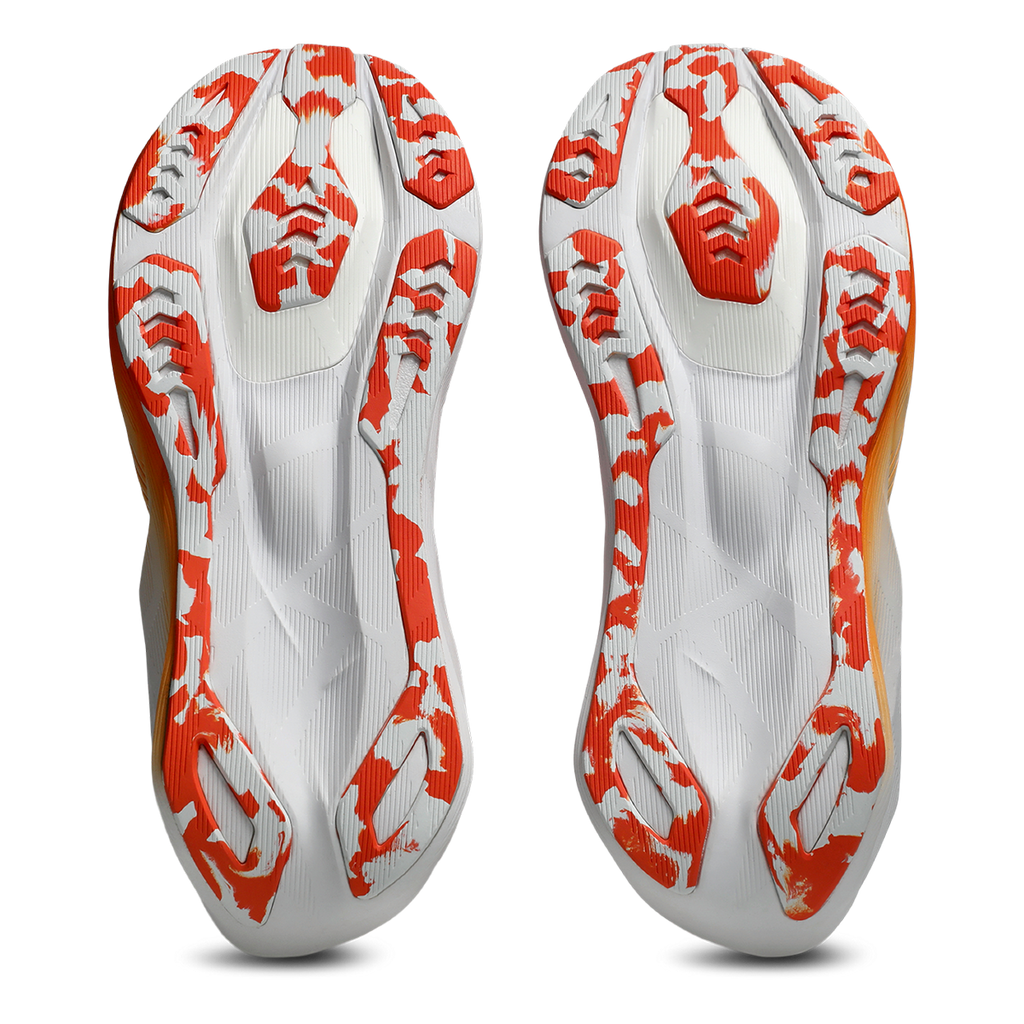 Asics Novablast 6 Tenka — Energy Orange - White — Size D — Width 10 — Top View