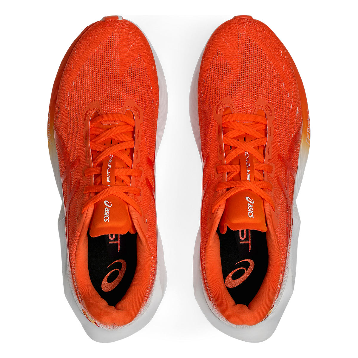 Asics Novablast 6 Tenka — Energy Orange - White — Size D — Width 10 — Back View