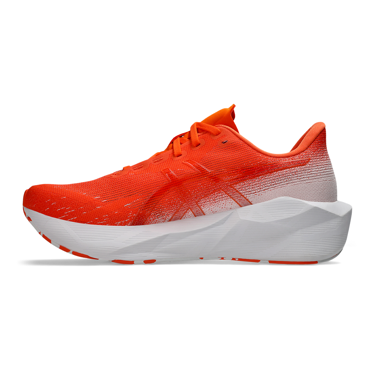 Asics Novablast 6 Tenka — Energy Orange - White — Size D — Width 10 — Side View