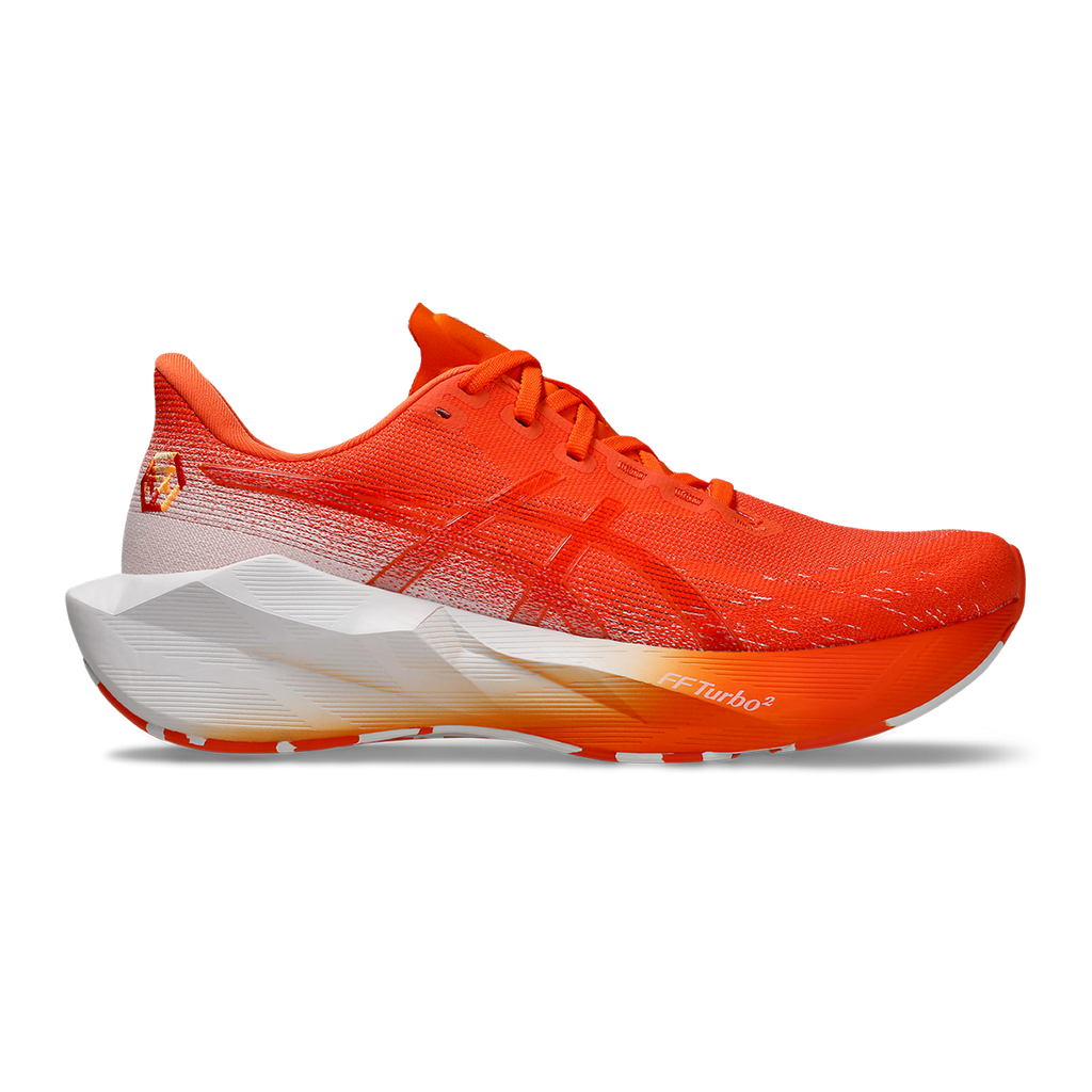 Asics Novablast 6 Tenka — Energy Orange - White — Size D — Width 10 — Front View