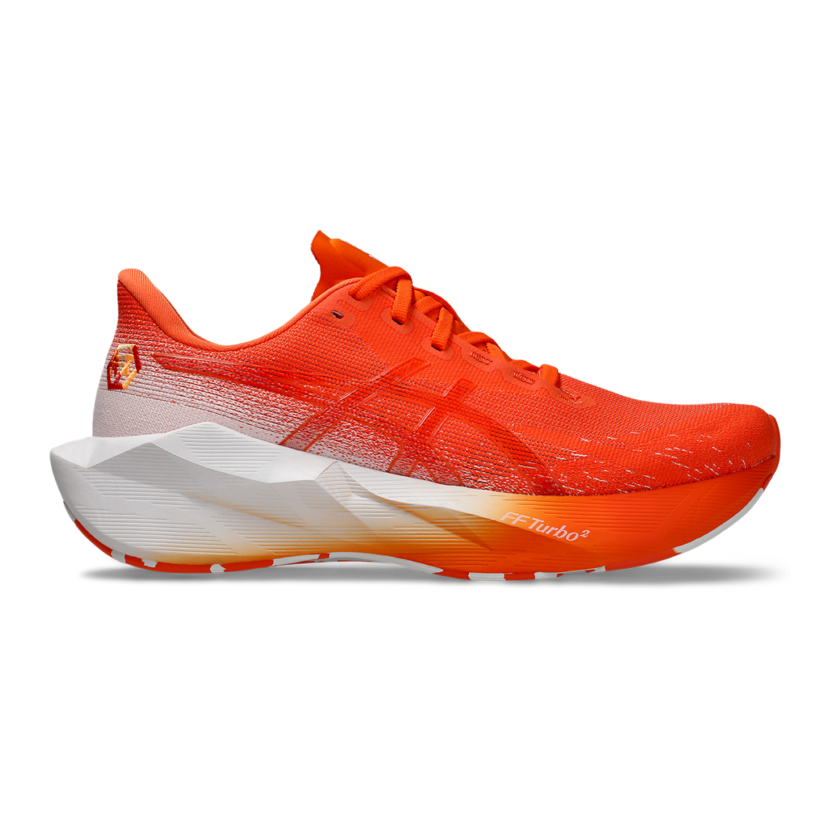 Asics Novablast 6 Tenka — Energy Orange - White — Size D — Width 10 — Front View