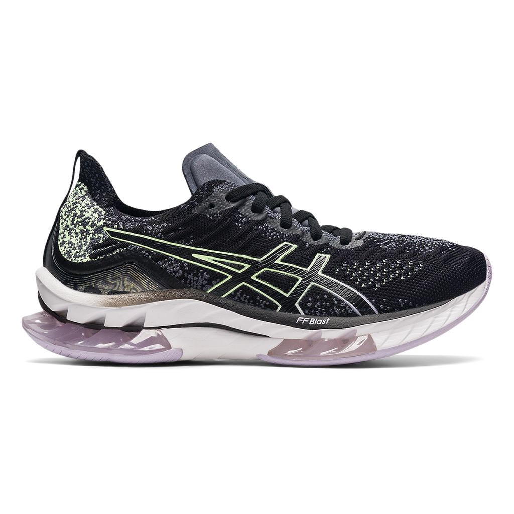 Asics Gel-Kinsei Blast — Black - Illuminate Yellow — Size B — Width 9.5 — Front View