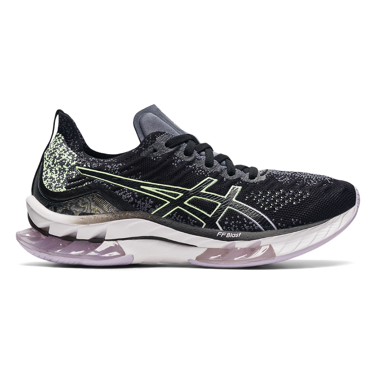 Asics Gel-Kinsei Blast — Black - Illuminate Yellow — Size B — Width 9.5 — Front View