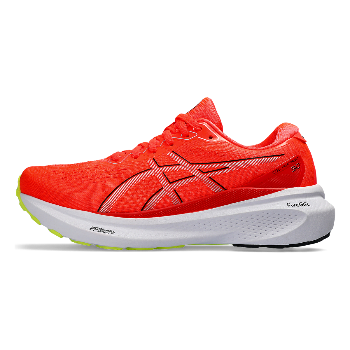 Asics Gel Kayano 30 — Sunrise Red - Black — Size B — Width 10 — Side View