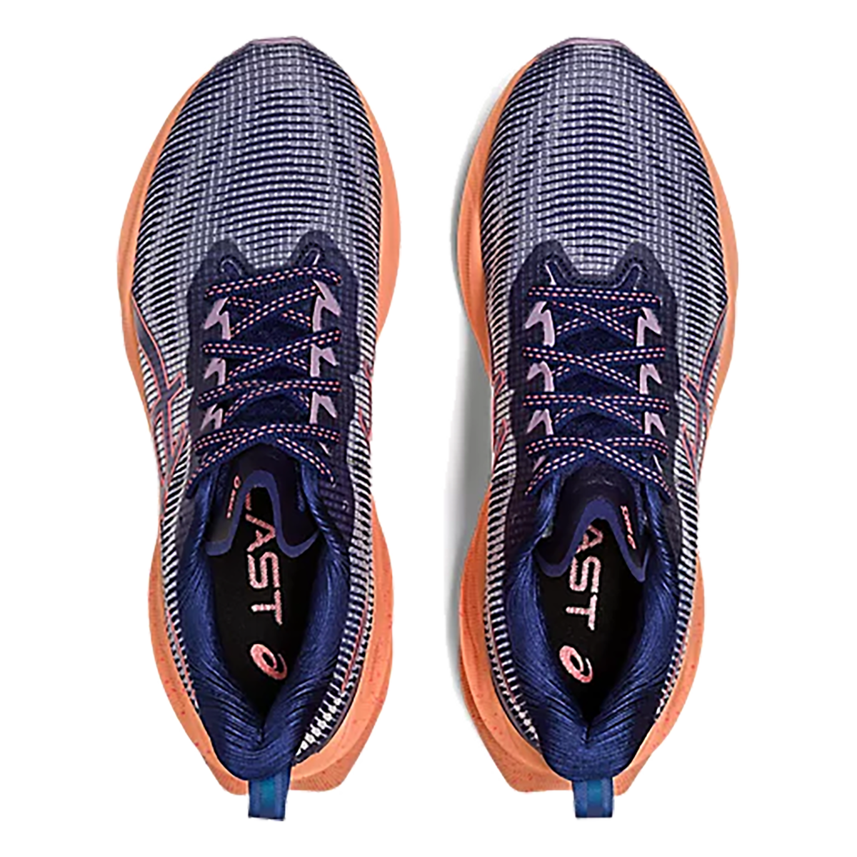 Asics Novablast 3 LE — Indigo Blue - Papaya — Size B — Width 11 — Back View