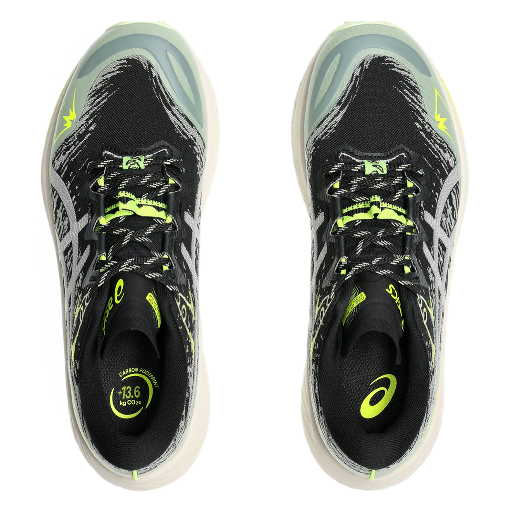 Asics Fuji Lite 5 — Black - Oatmeal — Size B — Width 7 — Back View