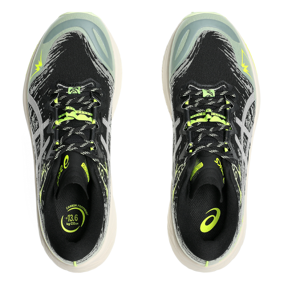 Asics Fuji Lite 5 — Black - Oatmeal — Size B — Width 7 — Back View