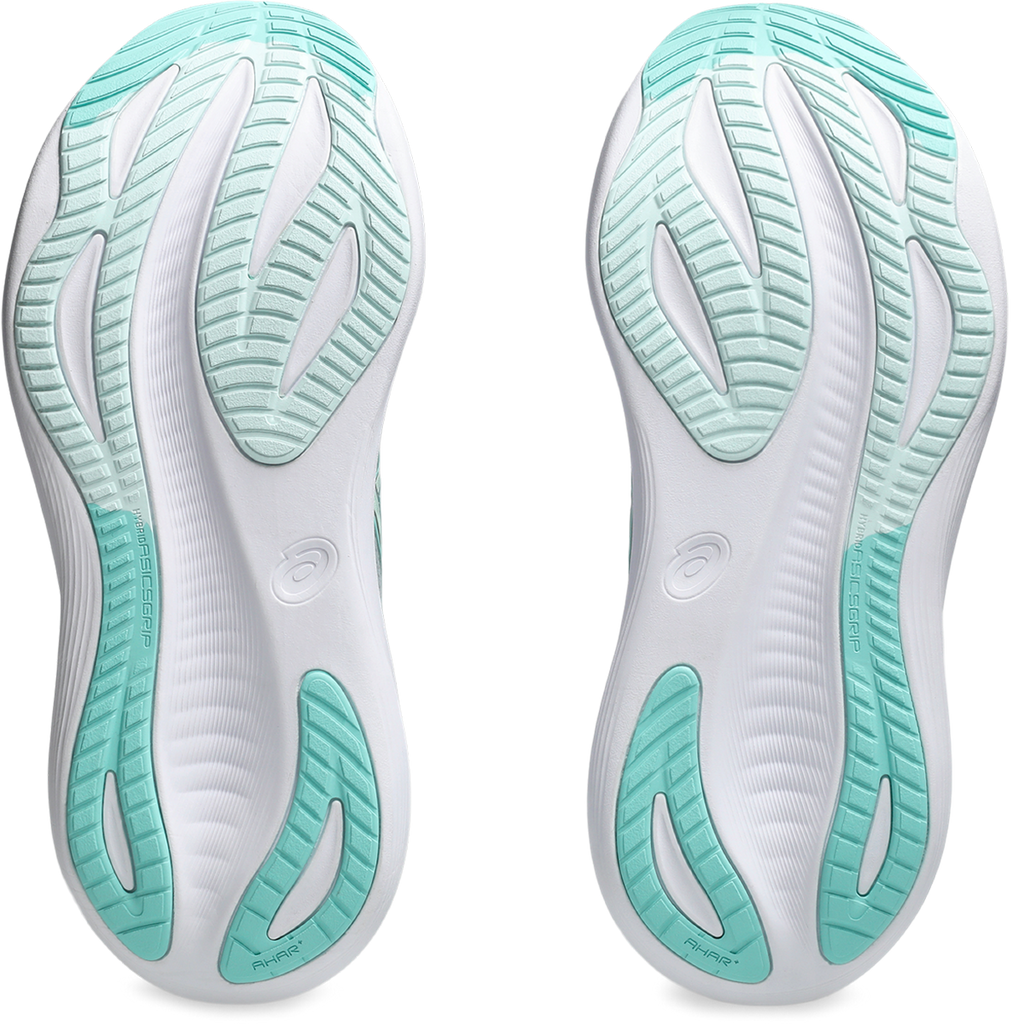 Asics Gel Nimbus 27 Piedmont Grey - Illuminate Mint — Piedmont Grey - Illuminate Mint — Size B — Width 5 — Top View