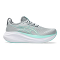 Asics Gel Nimbus 27 Piedmont Grey - Illuminate Mint — Piedmont Grey - Illuminate Mint — Size B — Width 5 — Front View