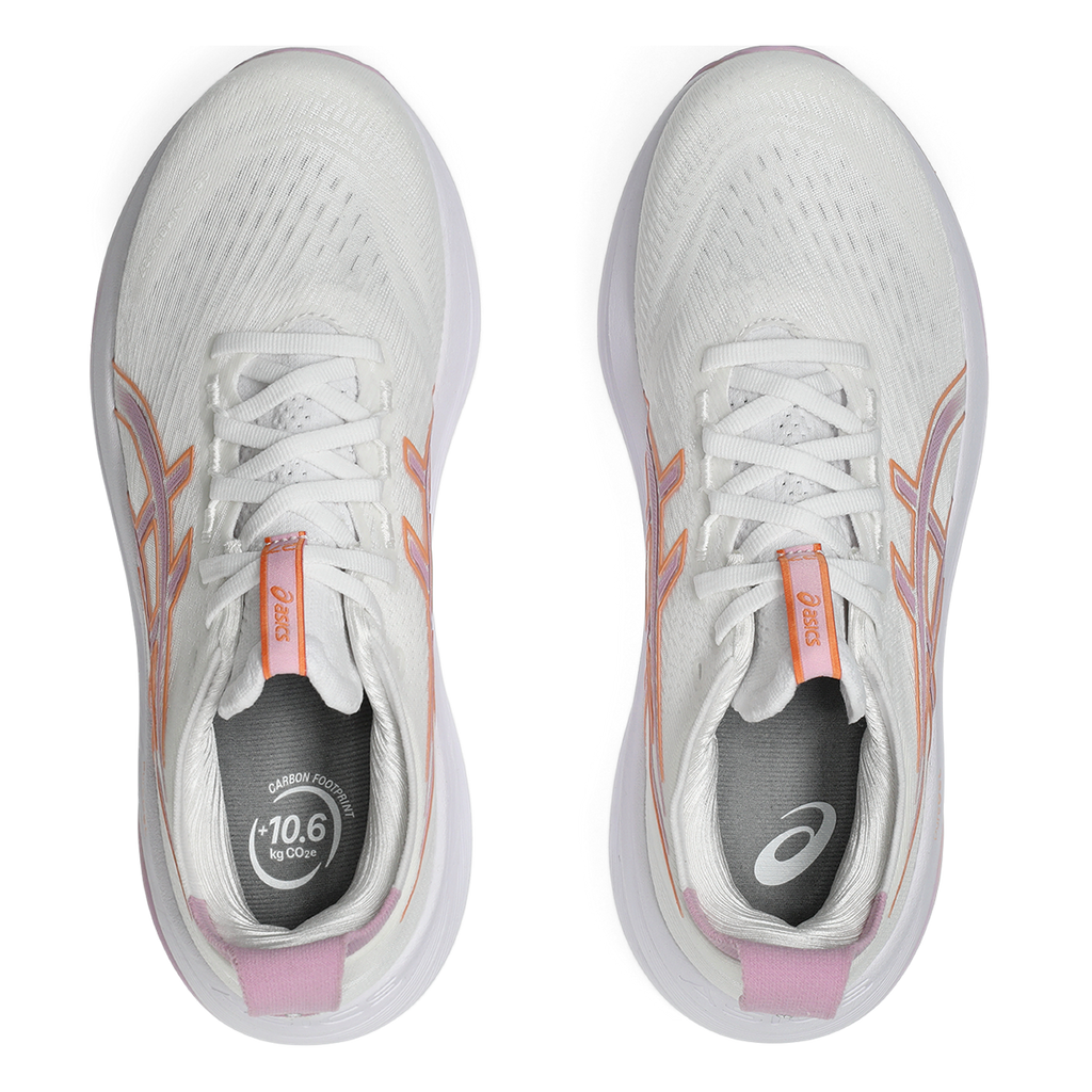 Asics Gel Nimbus 27 White - Light Ube — White - Light Ube — Size B — Width 5 — Back View