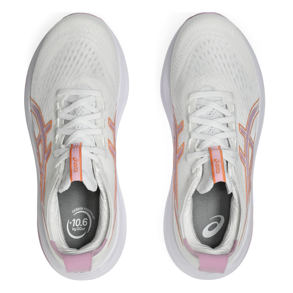 Asics Gel Nimbus 27 White - Light Ube — White - Light Ube — Size B — Width 5 — Back View