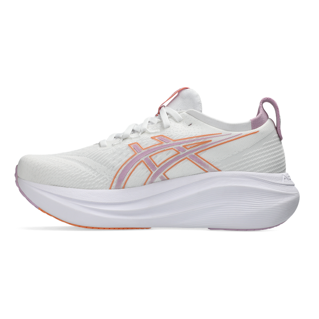 Asics Gel Nimbus 27 White - Light Ube — White - Light Ube — Size B — Width 5 — Side View